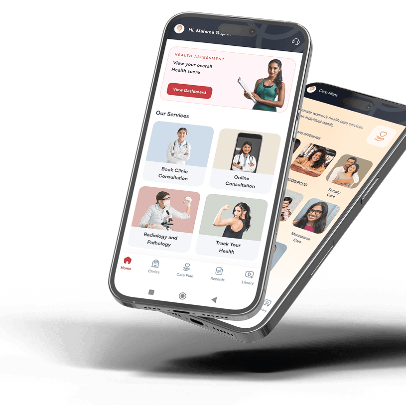 Newmi Care mobile app showing appointment booking and health tracking