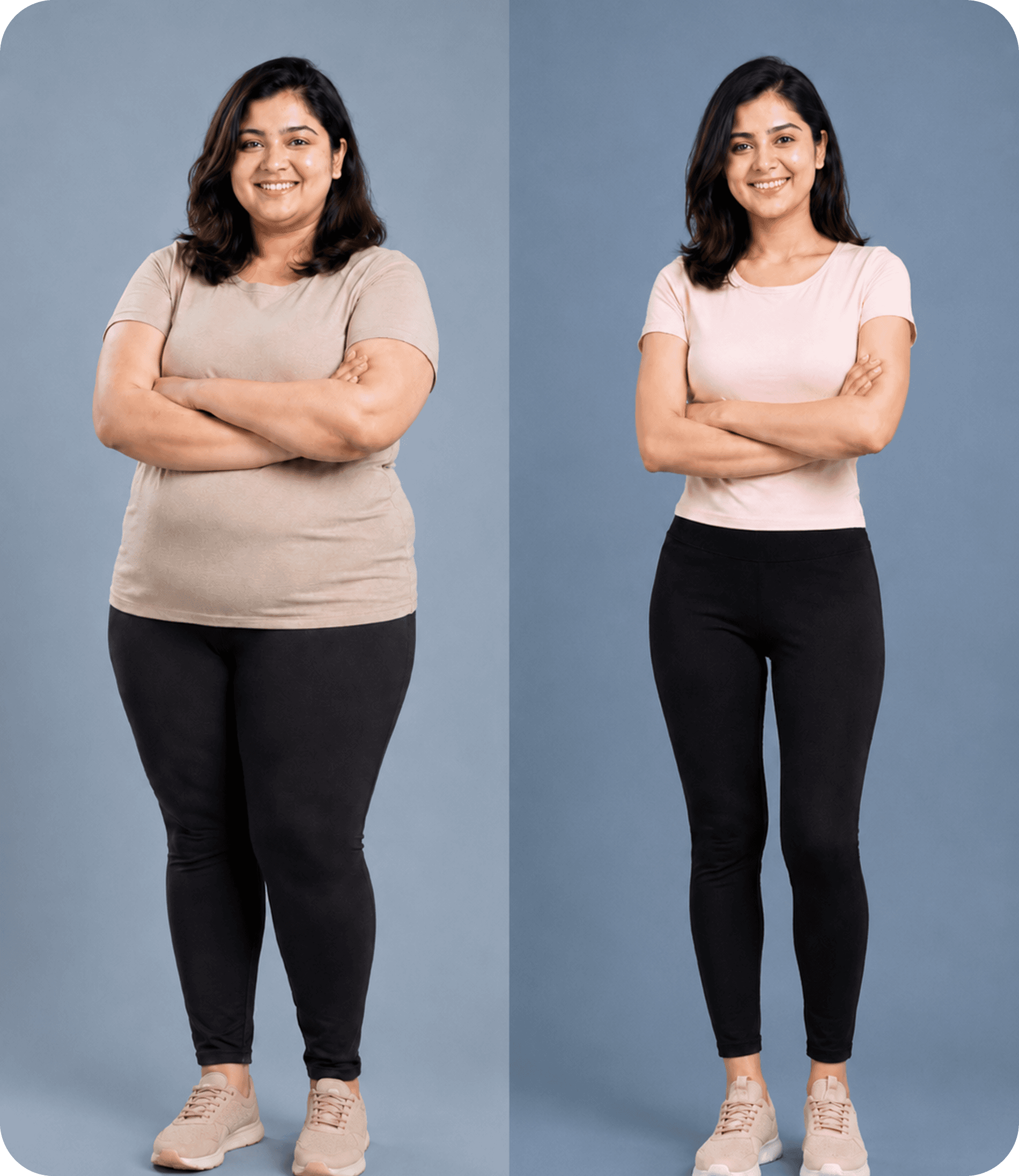 Before and after transformation results