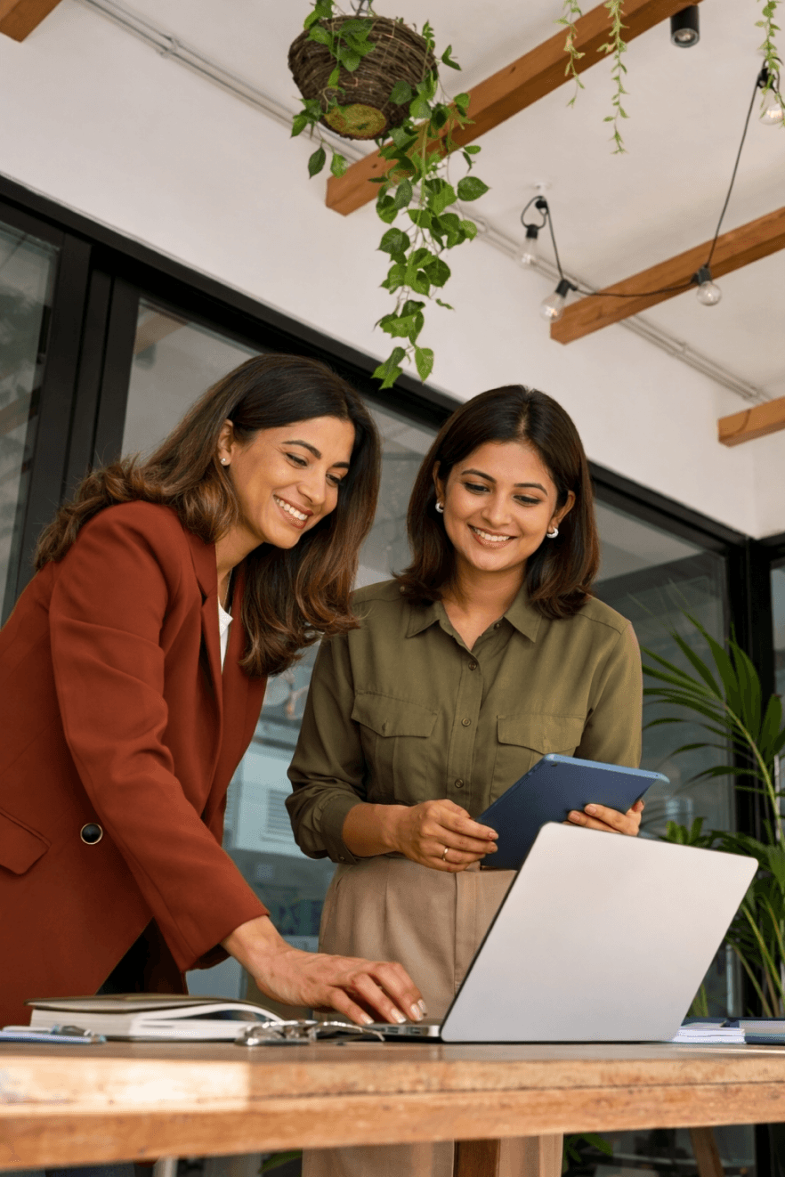 Women collaborating at work