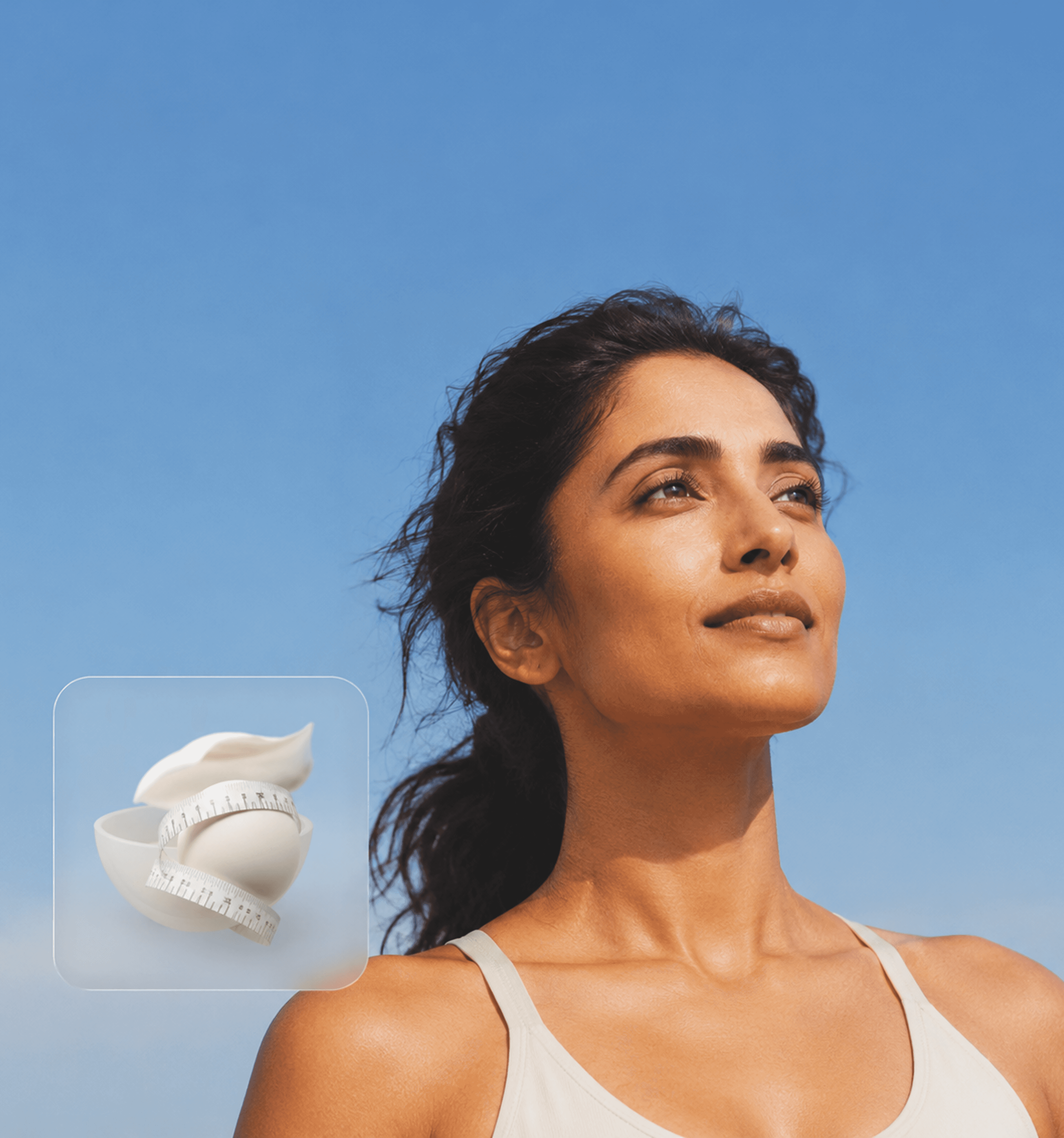 Woman looking up — weight care that works with your body