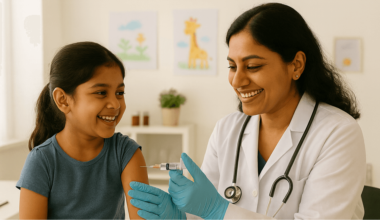 Doctor administering vaccine