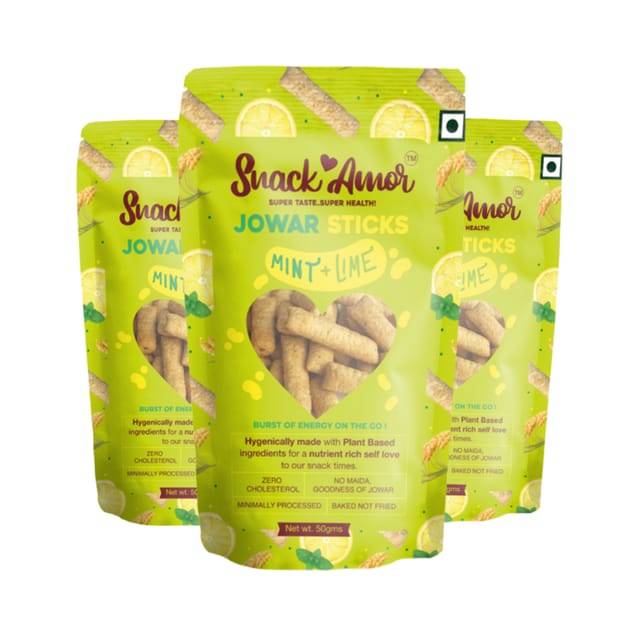 Snack Amor Jowar Sticks Mint n Lime (Pack of 3)