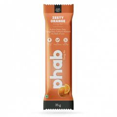 Phab Energy Bars – No Preservatives, No Artificial Sweeteners, Zero Trans Fats & Goodness of Honey: Pack of 6x 35g (ZESTY ORANGE)