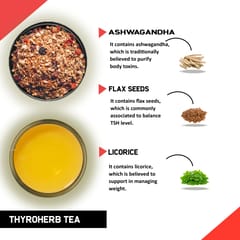 TEACURRY Thyro Herbal Tea (1 Month pack | 30 Tea Bags) - Helps with Thyroid Hormones (TSH, T3, T4), Manage Weight