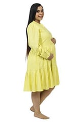 Chicmomz Calf Length Dress in Lime