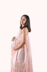 Chicmomz Cross Back Sleeveless Maxi Maternity Dress in Fluorescent Pink