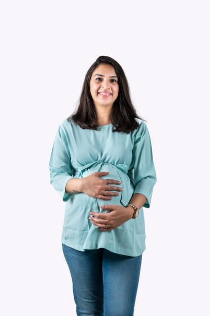 Chicmomz A-Line Maternity Top in Aqua