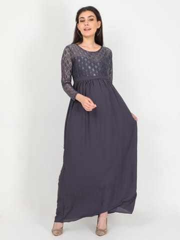 The Mom Store Glamorous Grey Maternity Gown