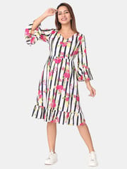 The Mom Store Stripes and Roses Maternity and Nursing Dress