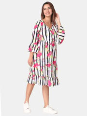 The Mom Store Stripes and Roses Maternity and Nursing Dress