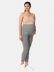 The Mom Store Comfy Maternity Joggers Light Grey