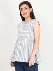 The Mom Store Breezy Summer Striped Maternity and Nursing Top
