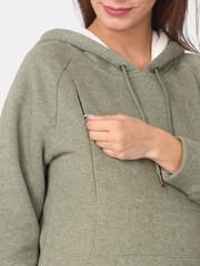 The Mom Store Olive Maternity and Nursing Hoodie Sweatshirt