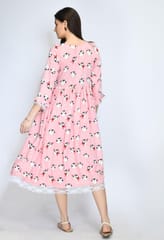 Mometernity Pink Penguin Print Maternity & Nursing Gown