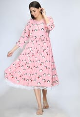 Mometernity Pink Penguin Print Maternity & Nursing Gown