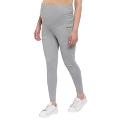 Mometernity Grey Over Belly Maternity Leggings With Pockets