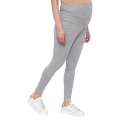 Mometernity Grey Over Belly Maternity Leggings With Pockets