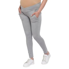 Mometernity Grey Under Belly Maternity Leggings With Pockets