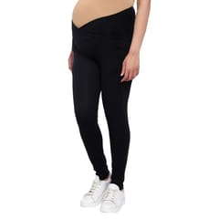 Mometernity Black Under Belly Maternity Leggings with Pockets