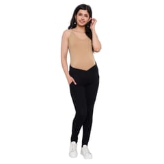 Mometernity Black Under Belly Maternity Leggings with Pockets