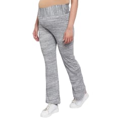 Mometernity Grey Melange Stretch Flared Maternity Bottom