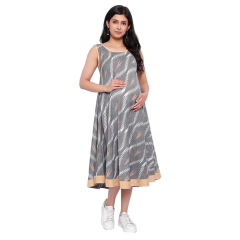 Mometernity Sleeveless Ikat Maternity Kurta Dress