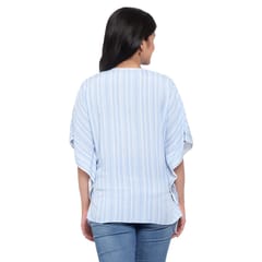 Mometernity Blue Striped Maternity Kaftan Top