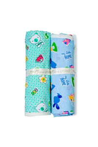 The Mama Project Teddy Bear Organic Muslin Swaddle Sheet Gift Bundle- Pack of 2