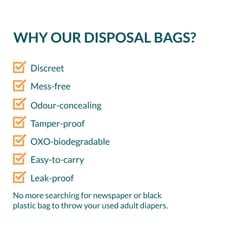 Sirona Premium Adult Diaper Disposal Bags  -  60 Bags (2 Pack  -  30 Bags Each)