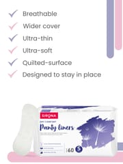 SIRONA Ultra - Thin Premium Panty Liners (Regular Flow) - 60 Counts  -  Small