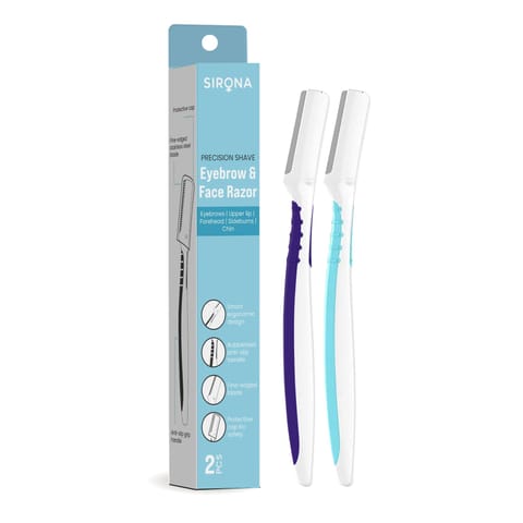 Sirona Reusable Eyebrow & Face Razor for Women  -  2 Razors