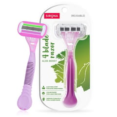 Sirona Reusable Hair Removal Razor for Women with Aloe Boost, Shaving Razor  -  Pack of 1