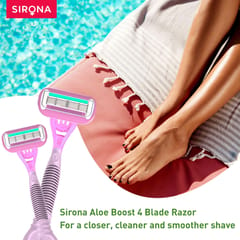 Sirona Reusable Hair Removal Razor for Women with Aloe Boost, Shaving Razor  -  Pack of 1