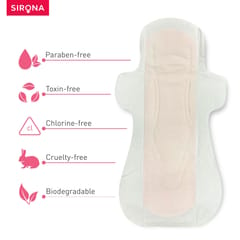 Sirona Natural Biodegradable Super Soft Pink Sanitary Pads/Napkins  -  10 Pieces, Large (L)