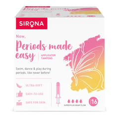 Sirona Premium Applicator Tampons Super Plus Heavy Flow (16 Pcs)