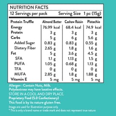 Phab Protein Bombs : >50% Nuts, 20% Protein, <1gm Sugar - Pack of 12x 15gm(Cashew Raisin)