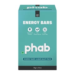 Phab Energy Bars – No Preservatives, No Artificial Sweeteners, Zero Trans Fats & Goodness of Honey: Pack of 6x 35g (Fruit & Nut)