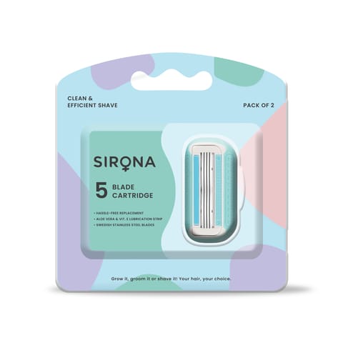 Sirona Hair Removal Razor Blades/Refills/Cartridges for Women, 5 Blade Cartridge