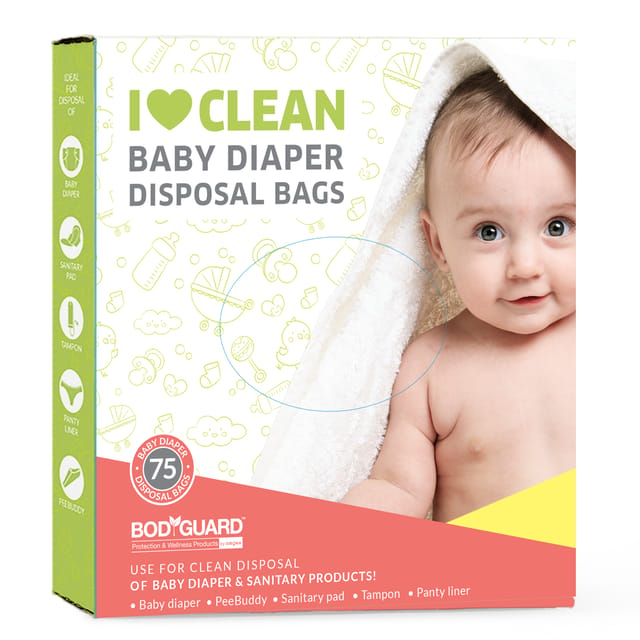 BodyGuard Baby Diapers and Sanitary Disposal Bag - 75 Bags