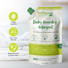BodyGuard Plant Based Baby Laundry Liquid Detergent - 1 Liter (Pouch) with Bio-Enzymes and Lemon Oil