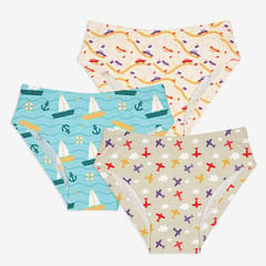 Super Bottoms Kid's Day Out Young Girl Briefs - Pack of 3