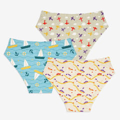 Super Bottoms Kid's Day Out Young Girl Briefs - Pack of 3