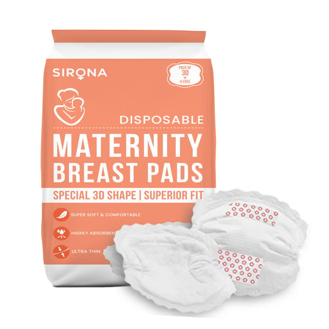 Sirona Premium Disposable Maternity Breast Pads  -  30 + 6 Pads