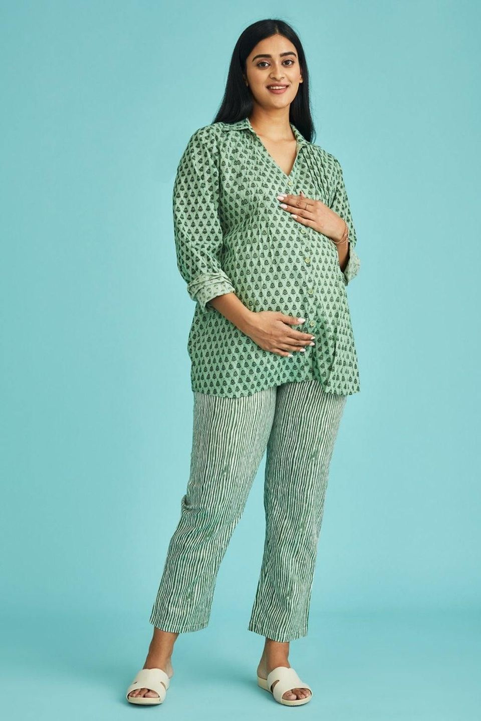 The Mama Project Eva Nursing & Maternity Classic Button Down Kurta Set