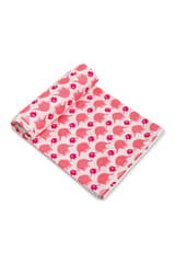 The Mama Project Pink Elephant Love Organic Muslin Blanket