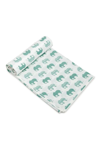 The Mama Project Elephant Parade Organic Muslin Blanket