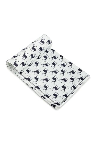 The Mama Project Wanderlust With Reindeers Organic Muslin Blanket