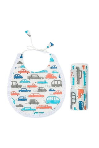 The Mama Project Cars Splurge Swaddle & Bib Bundle