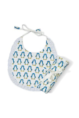 The Mama Project Happy Feet Penguin Swaddle And Bib Bundle