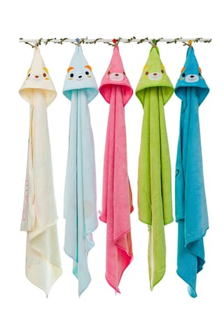 The Mama Project Mama Bear Soft Hooded Baby Towel- Pack of 5